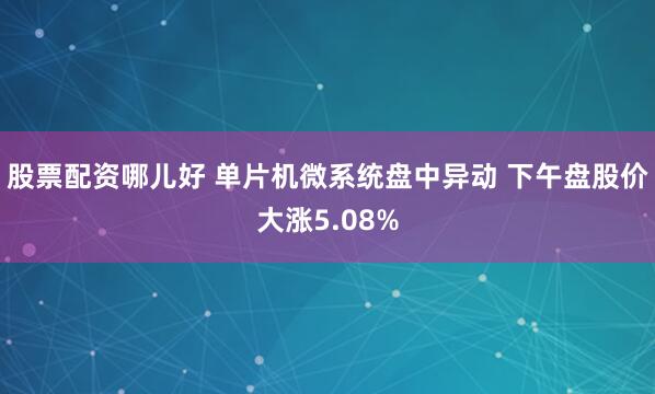股票配资哪儿好 单片机微系统盘中异动 下午盘股价大涨5.08%