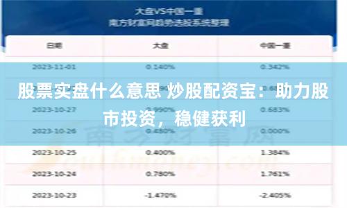 股票实盘什么意思 炒股配资宝：助力股市投资，稳健获利